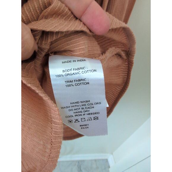 Quince Organic Textured Cotton Peasant Blouse in Dusty Rose size 6 - Picture 4 of 6